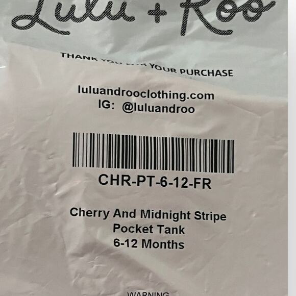 Lulu + Roo NWT Boys Cherry and Midnight Stripe Pocket Tank. 6-12 Months - Picture 5 of 5
